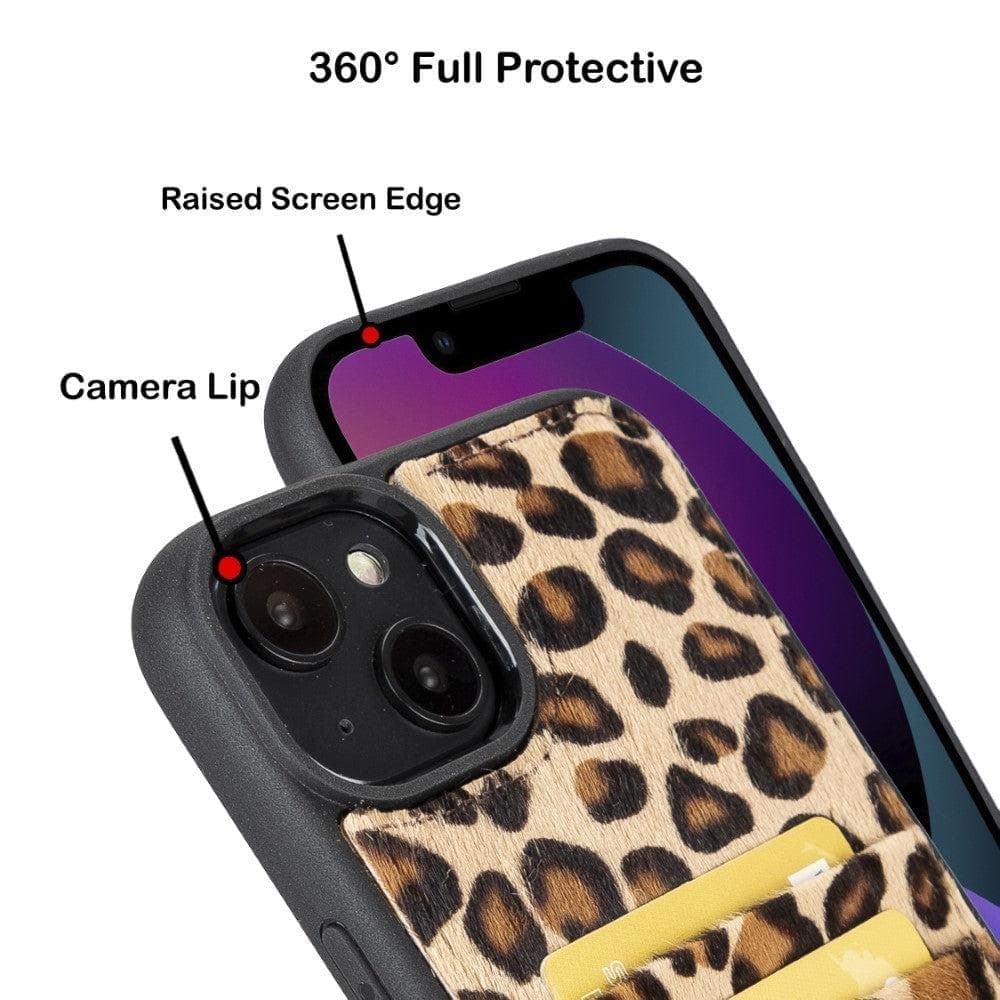 Bayelon Bayelon Flex Cover Leather iPhone 15 Case with Card Holder