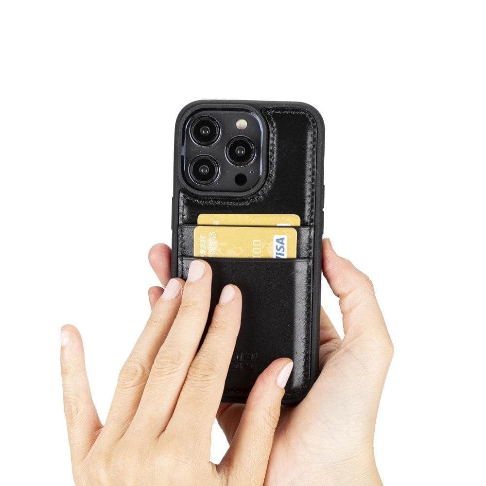 Bayelon Flex Cover Leather iPhone 15 Pro Max Case with Card Holder