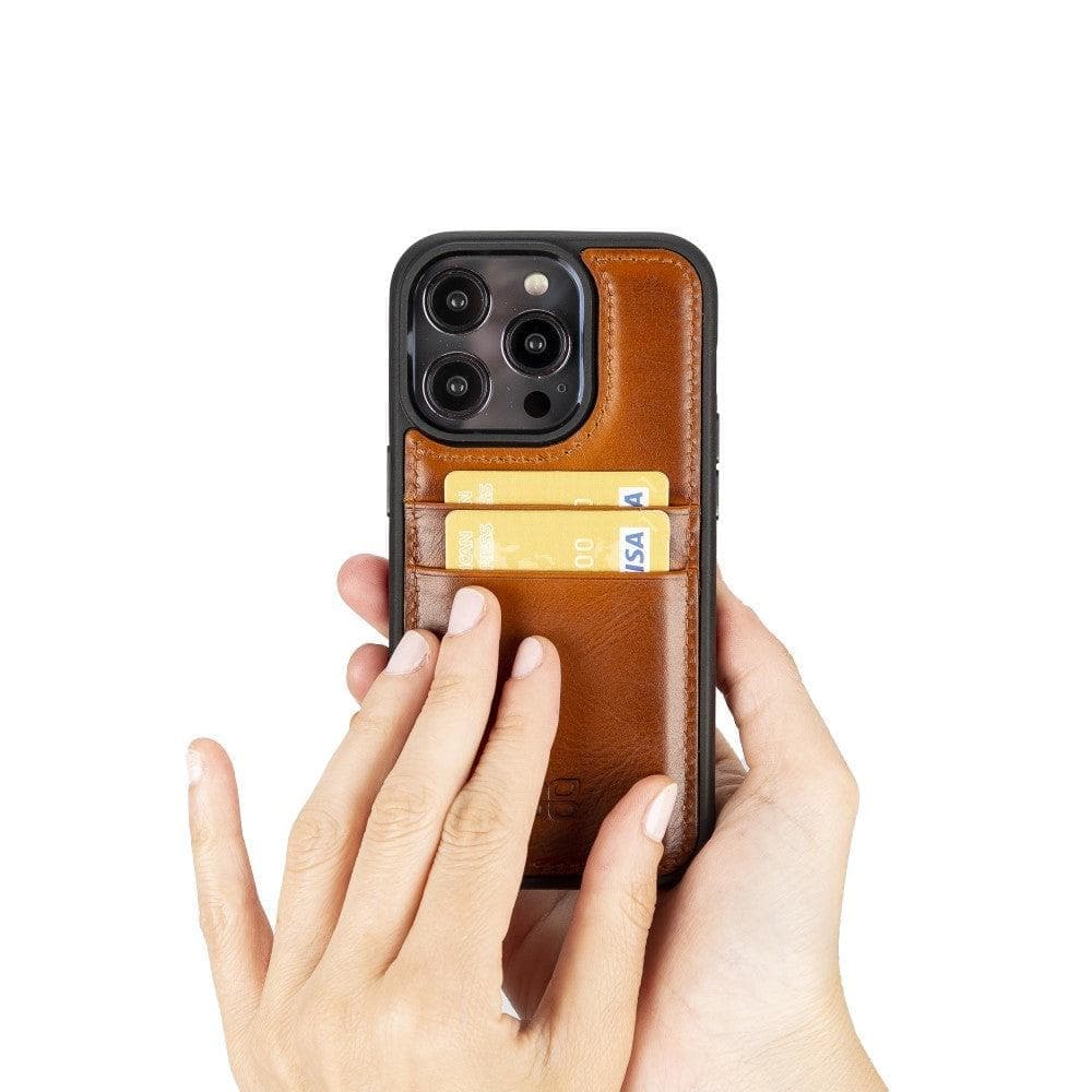 Bayelon Flex Cover Leather iPhone 15 Pro Max Case with Card Holder