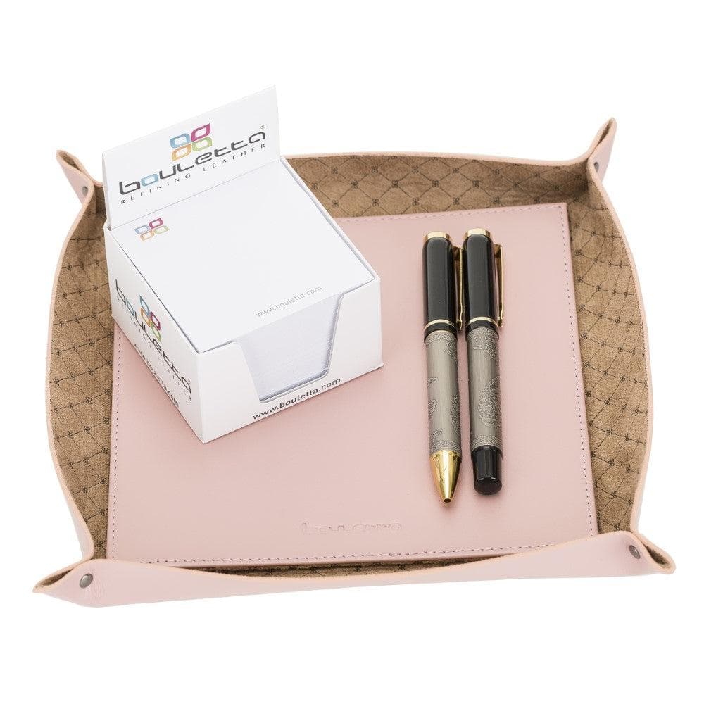 Bayelon Premium Leather Desk Organizer Pink
