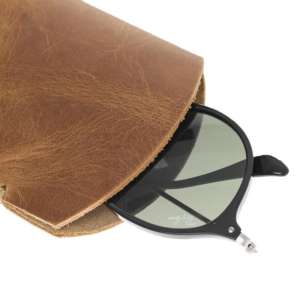 Bayelon Genuine Leather Glasses Case - Handcrafted Eyewear Protection Moccasin