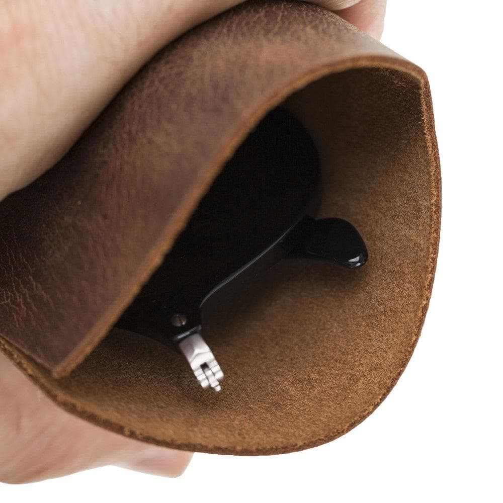 Bayelon Genuine Leather Glasses Case - Handcrafted Eyewear Protection