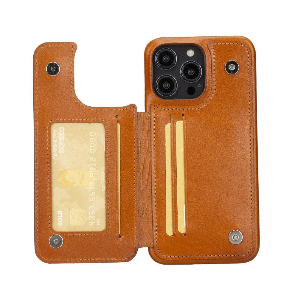 Bayelon Ultimate Holder Leather Case for iPhone 14 Series Tan