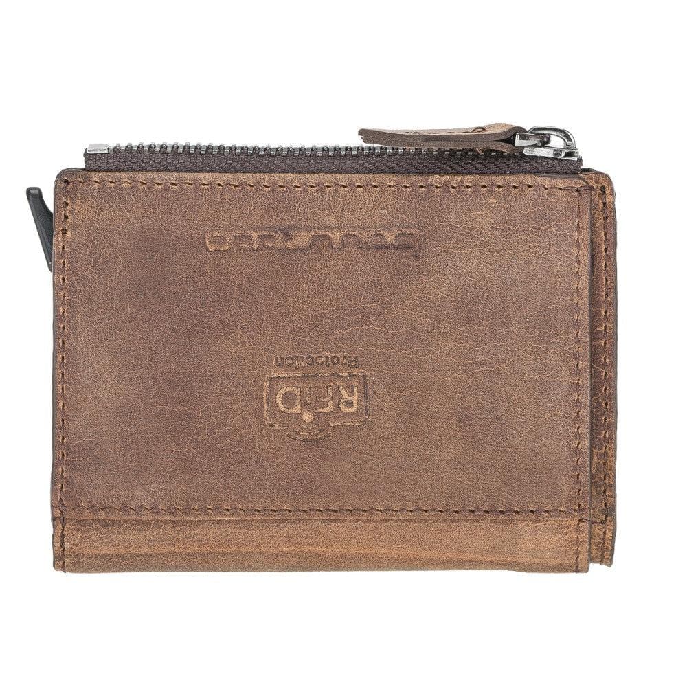 Bayelon Zip Mechanical Leather Card Holder - RFID Protected
