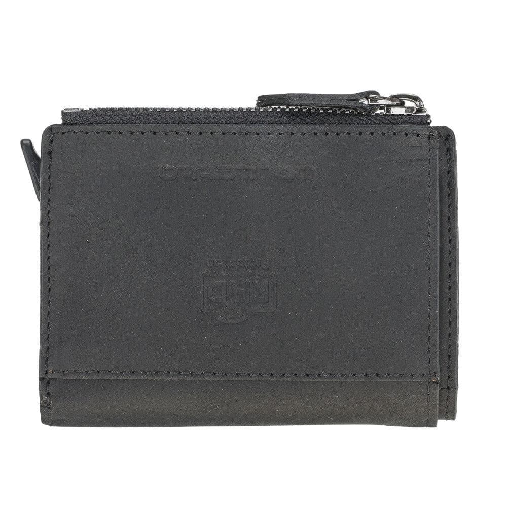 Bayelon Zip Mechanical Leather Card Holder - RFID Protected