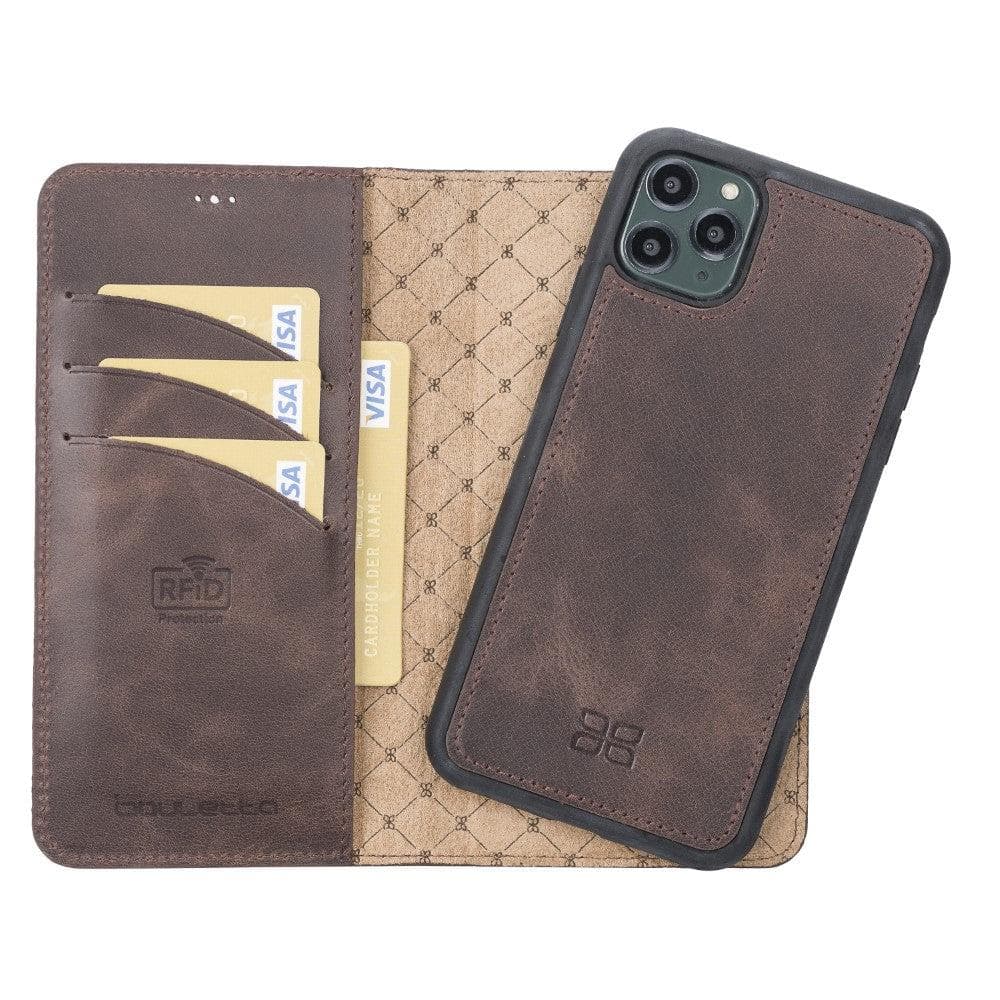 Bayelon Magic iPhone 11 Series Detachable Leather Wallet Case - MW Brown