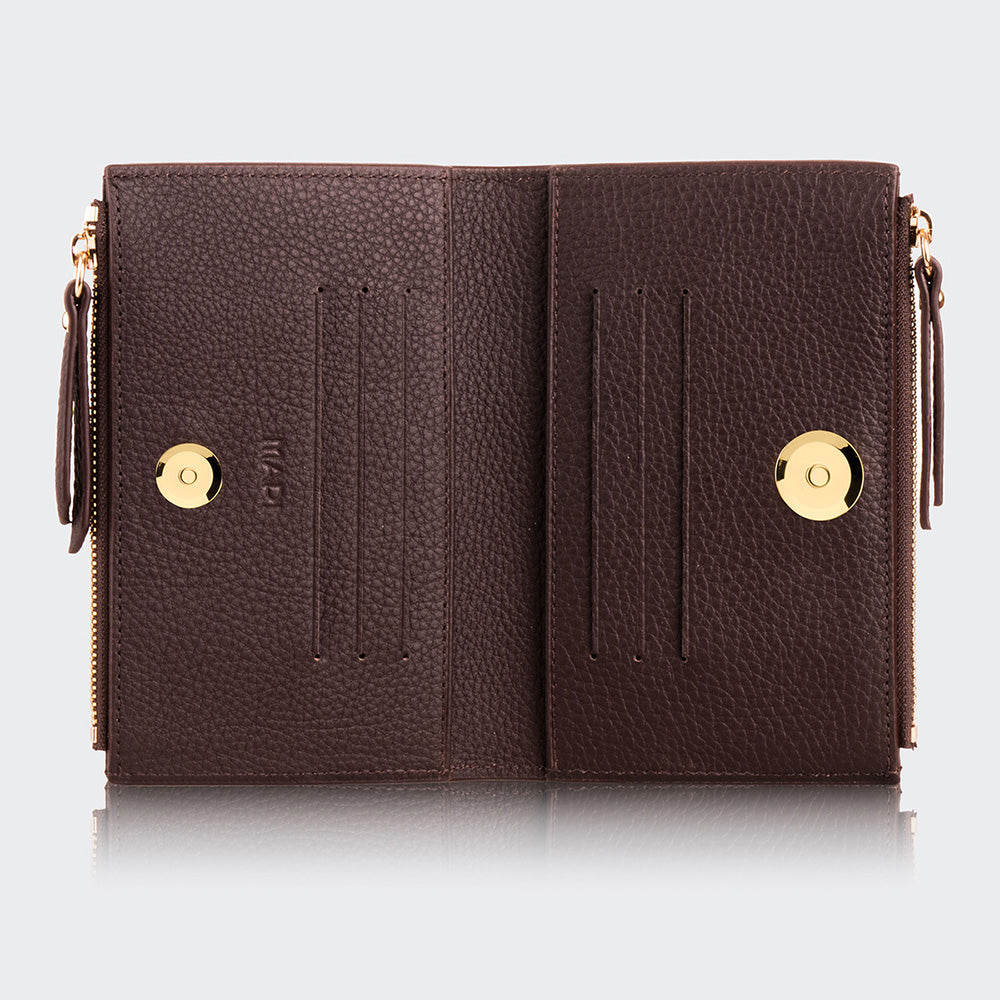 Mapi 5107 Women Two Pocket Leather Wallet With Magnetic Closure