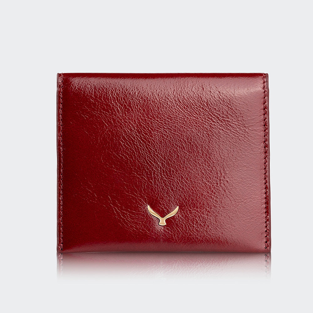 Mapi 5501 Women Leather Card Holder With Flap Light Burgundy Light Gold