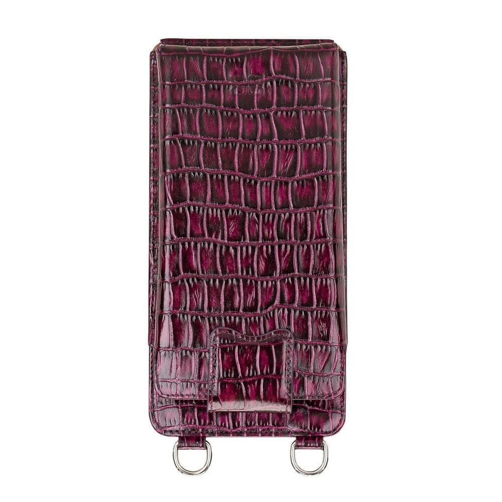 Bayelon Marlo Leather Universal Phone Case - Crossbody Wallet Crocodile Purple