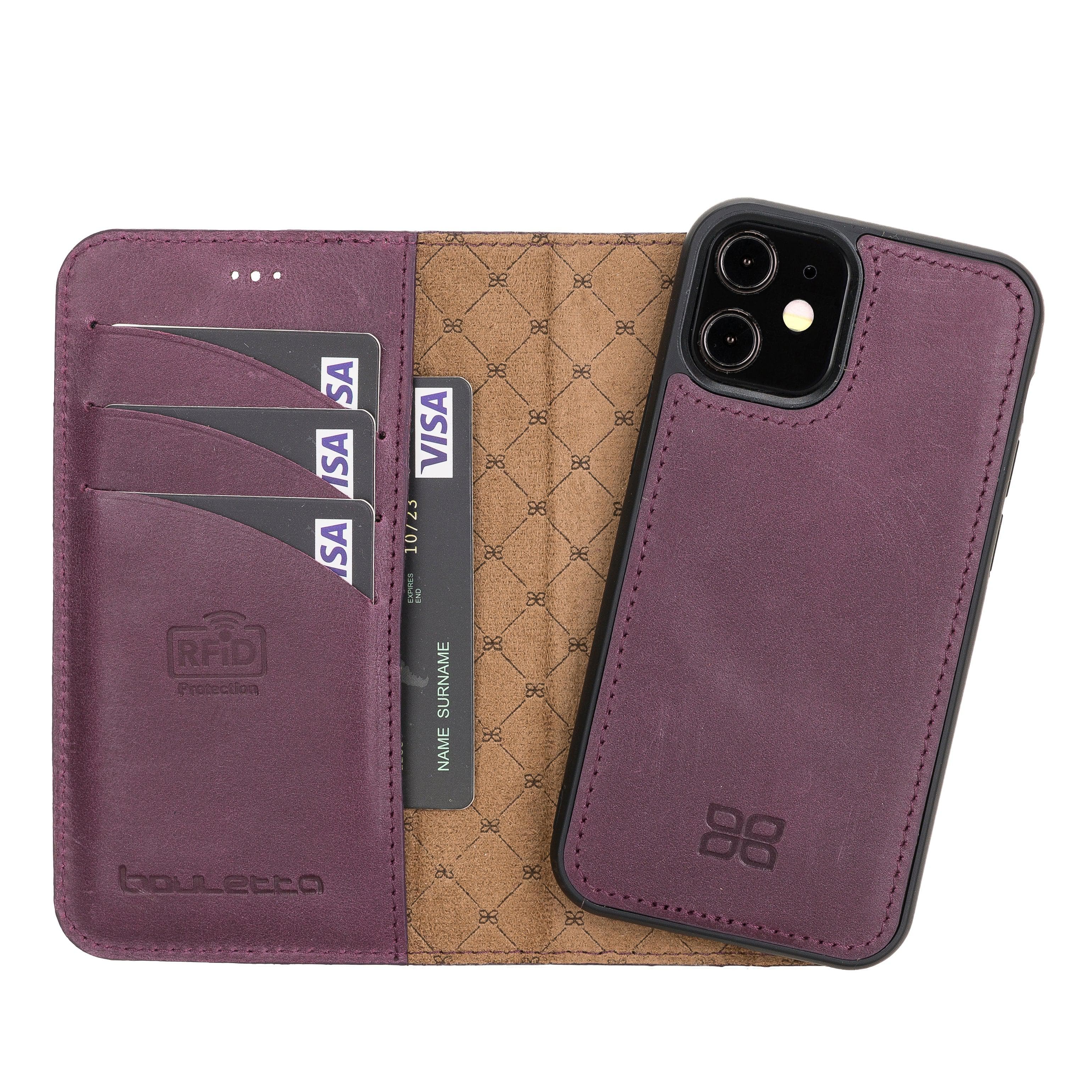 Bouletta Magic iPhone 12 Mini Leather Detachable Wallet Case Purple
