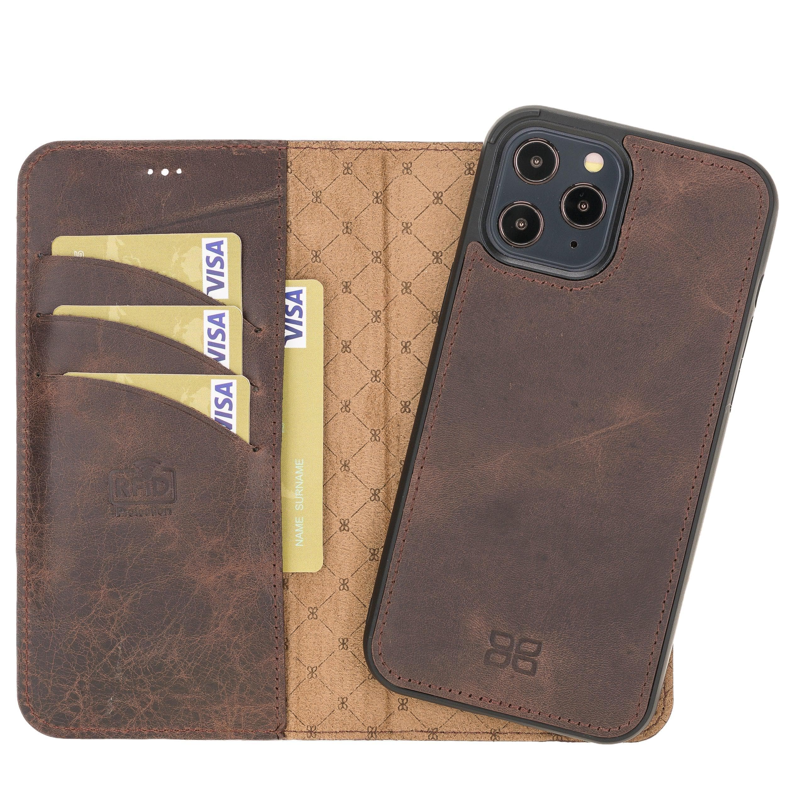 Bouletta Magic iPhone 12 Mini Leather Detachable Wallet Case Saddle Brown