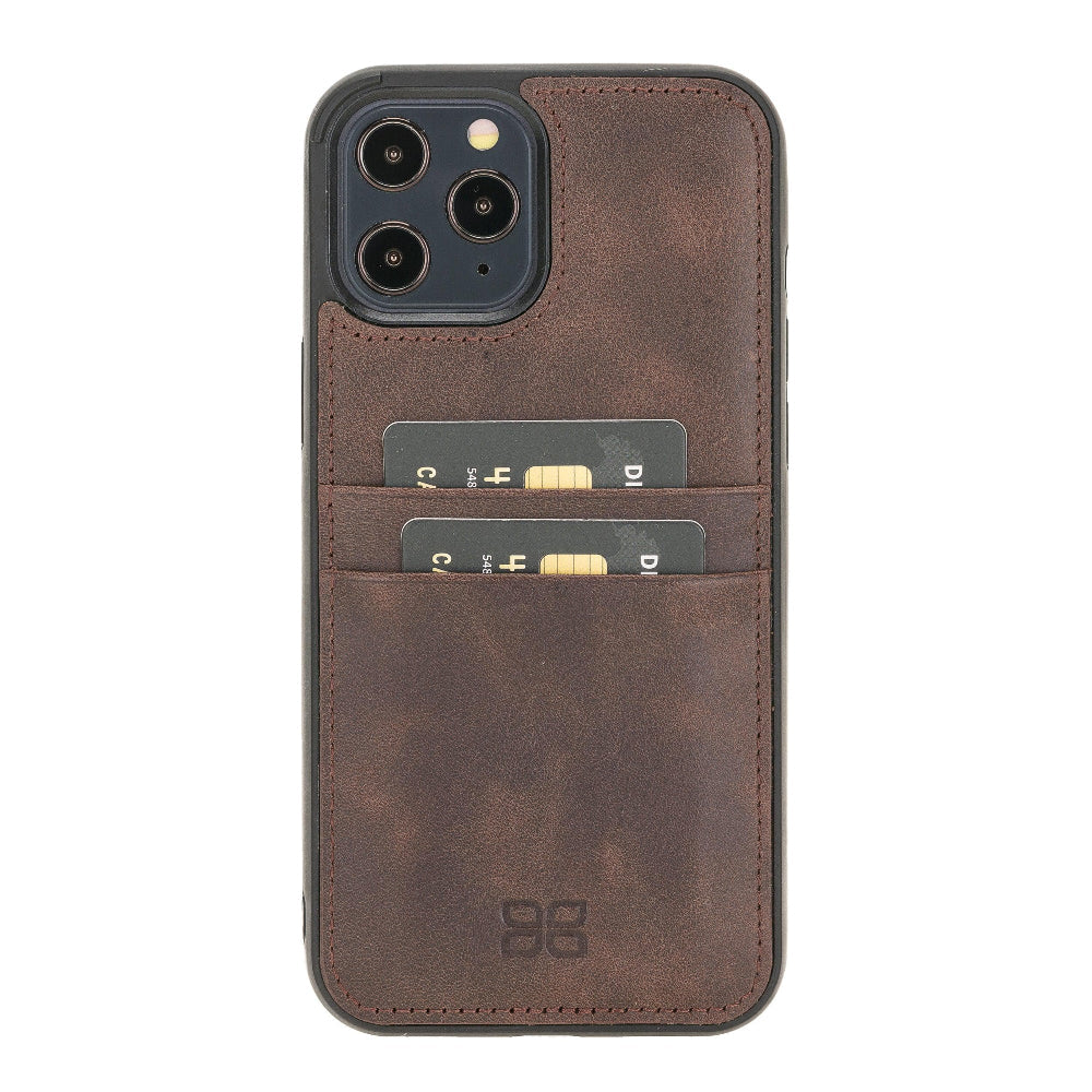 Bouletta Flex Cover Leather iPhone 12 Pro Max Case with Card Holder Dark Brown