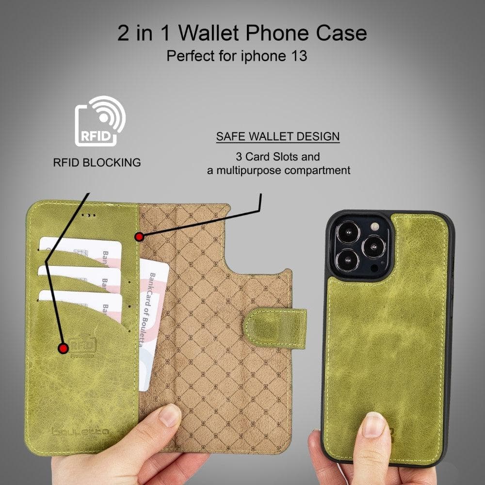 Bouletta Magic iPhone 13 Pro Max Colorful Leather Detachable Wallet Case