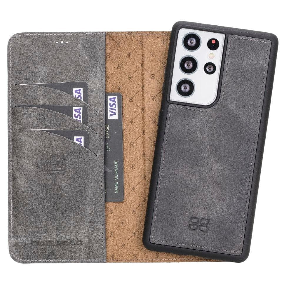 Bouletta Bouletta Magic Detachable Leather Wallet Case for Samsung Galaxy S21 Galaxy S21 Ultra Gray