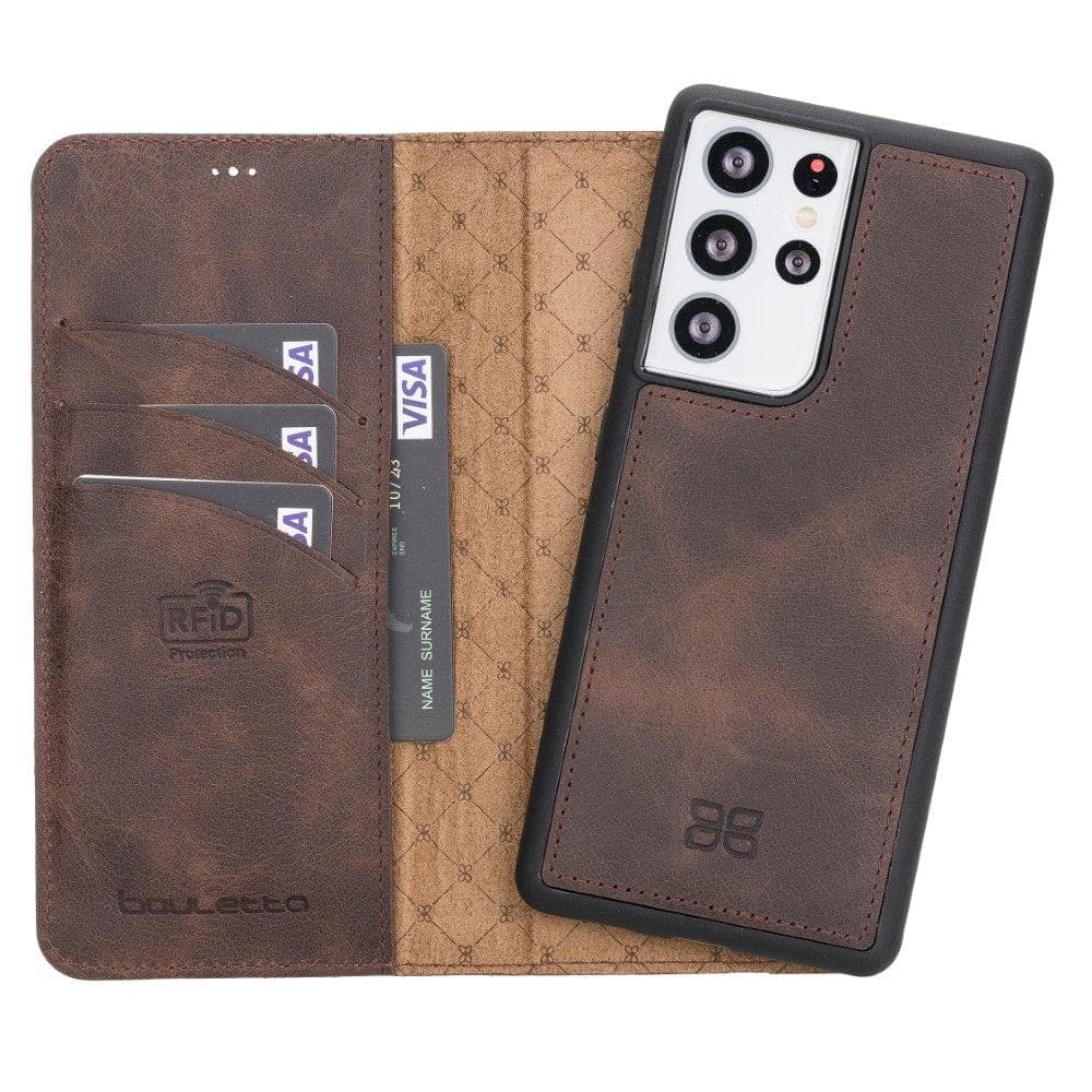 Bouletta Bouletta Magic Detachable Leather Wallet Case for Samsung Galaxy S21 Galaxy S21 Ultra Brown