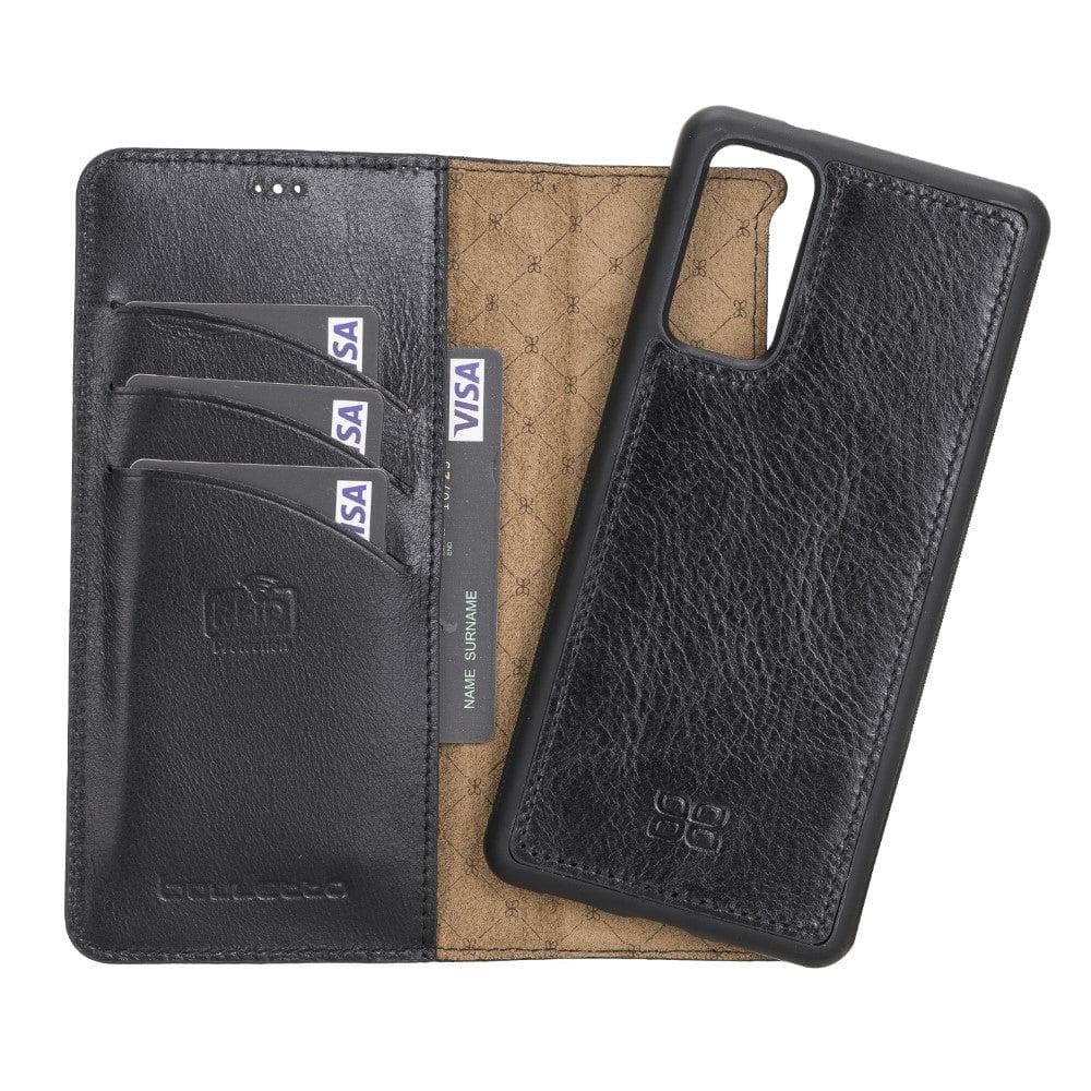 Bayelon Magic Wallet Case for Samsung Galaxy S20 FE - Detachable Leather Black