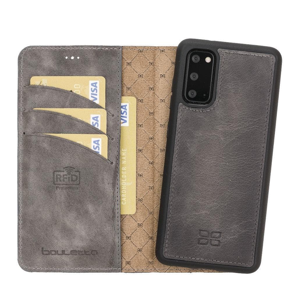 Bayelon Magic Detachable Leather Wallet Case for Samsung Galaxy S20 Gray