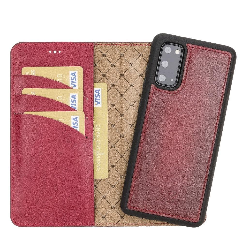 Bayelon Magic Detachable Leather Wallet Case for Samsung Galaxy S20 Red