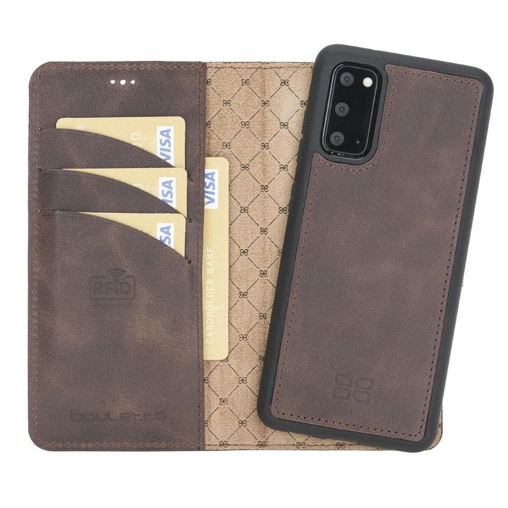Bayelon Magic Detachable Leather Wallet Case for Samsung Galaxy S20 Brown