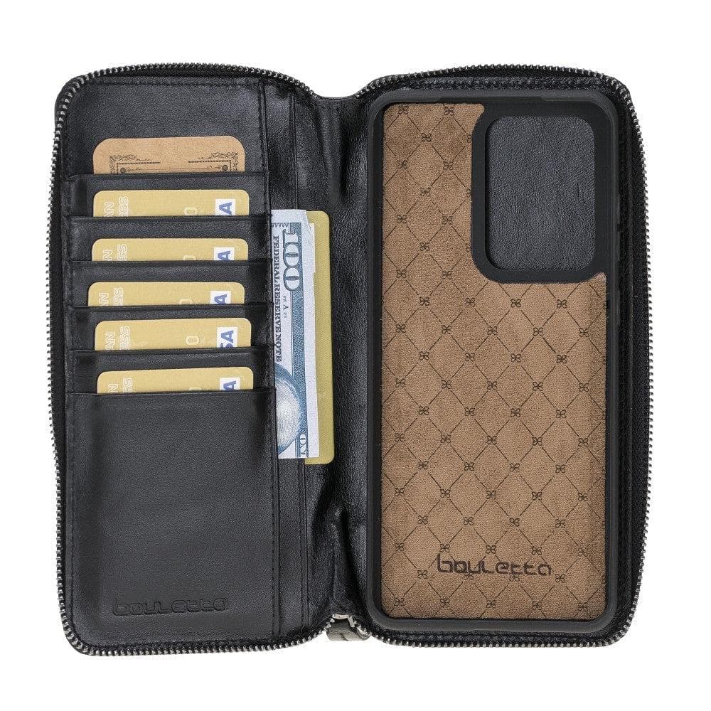 Bayelon Pouch Magic Wallet Case for Samsung Galaxy S20 Series - Detachable Leather Black