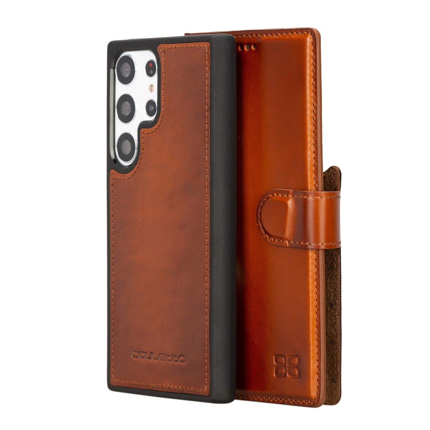Bayelon Magic Samsung Galaxy S23 Detachable Leather Wallet Case Galaxy S23 Ultra Tan