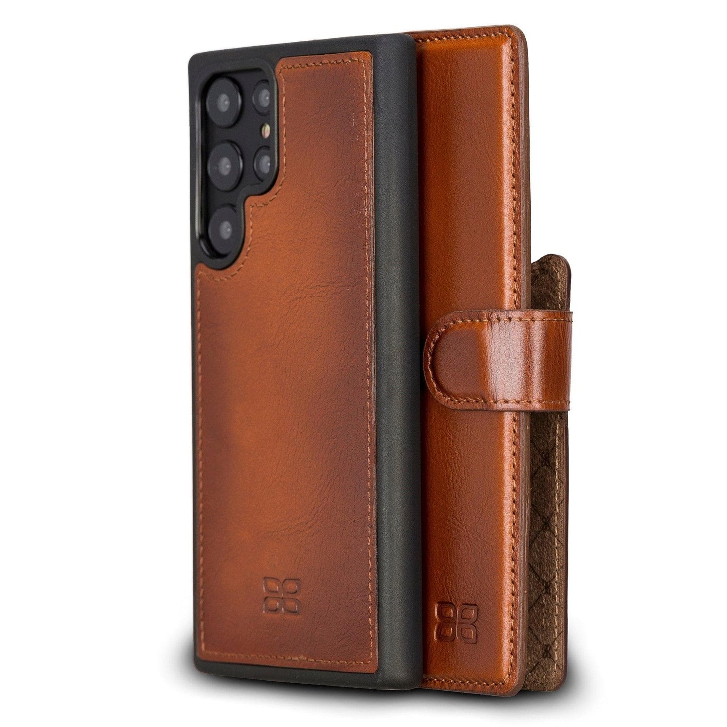 Bayelon Magic Samsung Galaxy S23 Detachable Leather Wallet Case Tan