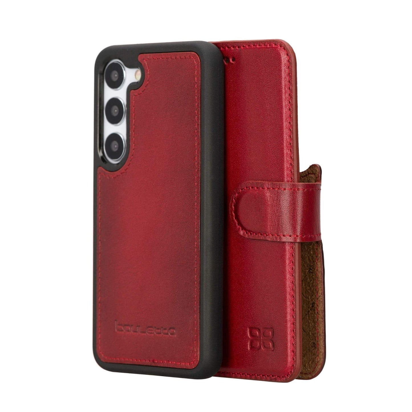 Bayelon Magic Samsung Galaxy S23 Detachable Leather Wallet Case Red
