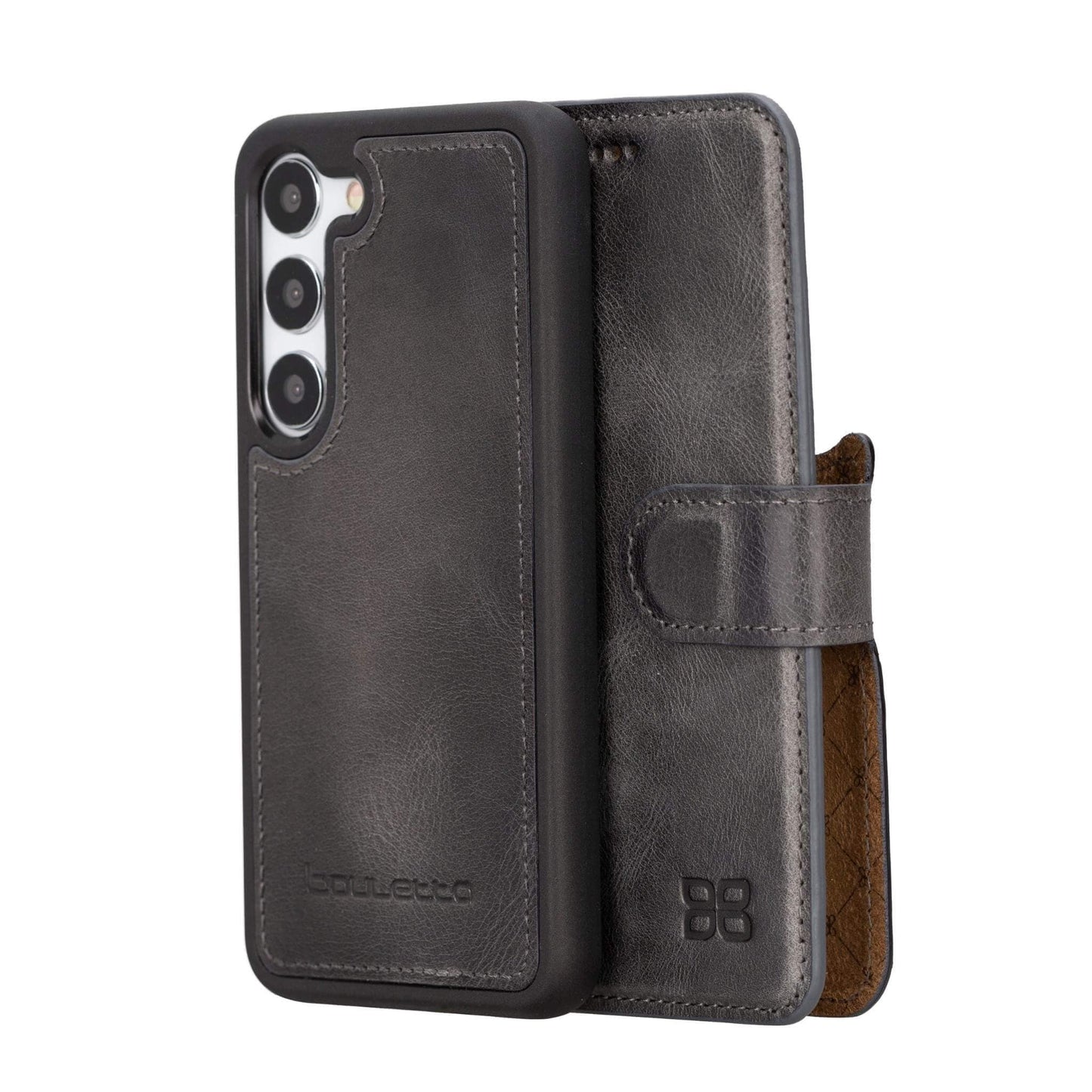 Bayelon Magic Samsung Galaxy S23 Detachable Leather Wallet Case Gray