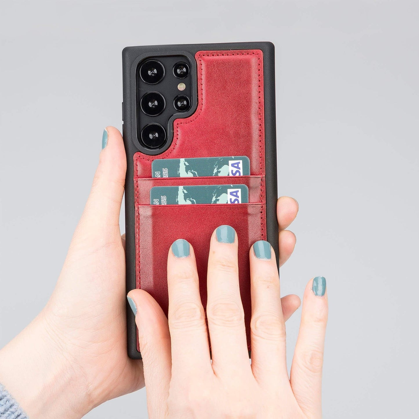 Bayelon Flex Cover Leather Case for Samsung Galaxy S24 Ultra with Card Holder