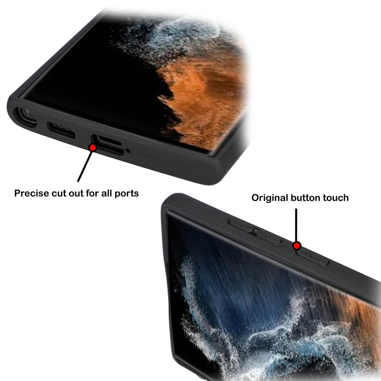 Bayelon Flex Cover Leather Case for Samsung Galaxy S24 Ultra with Card Holder