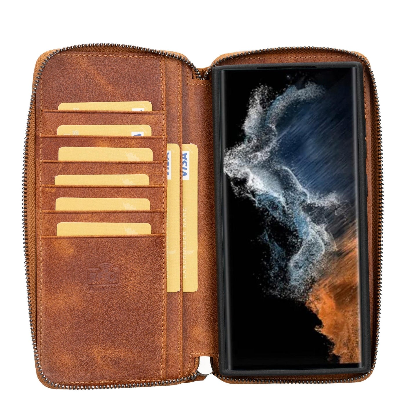 Bayelon Pouch Magic Wallet Case for Samsung Galaxy S24 Ultra - Leather
