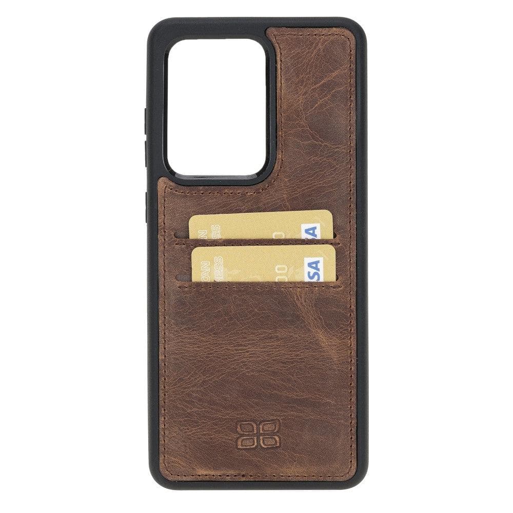 Bayelon Genuine Leather Flex Cover Case for Samsung Galaxy S20 Ultra Saddle Brown