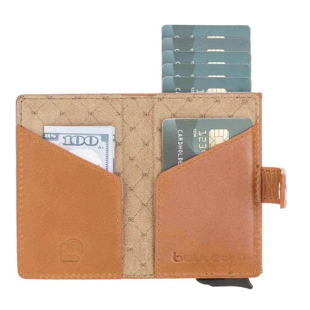 Bayelon Terry Leather Mechanical Card Holder with Coin Slot