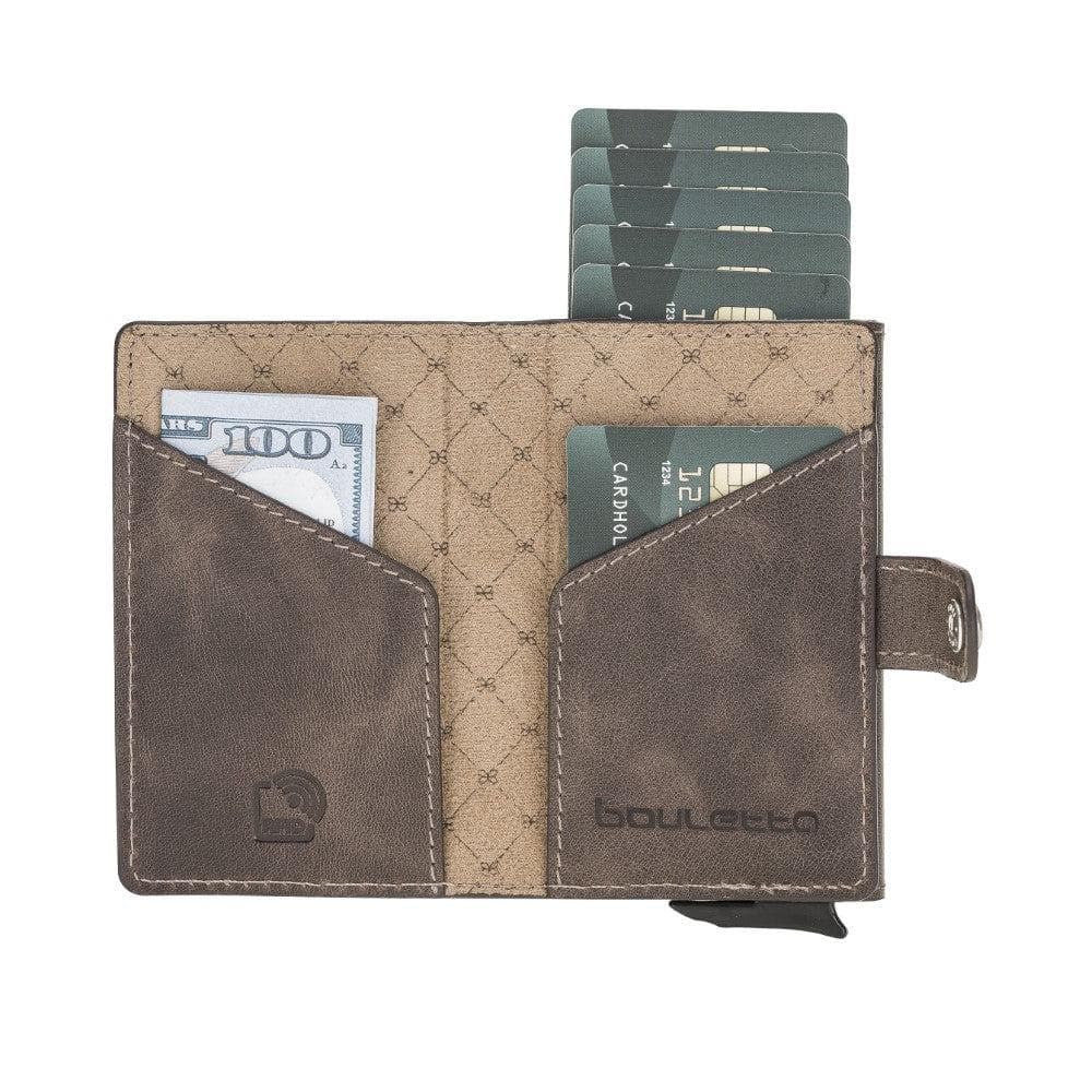Bayelon Terry Leather Mechanical Card Holder with Coin Slot