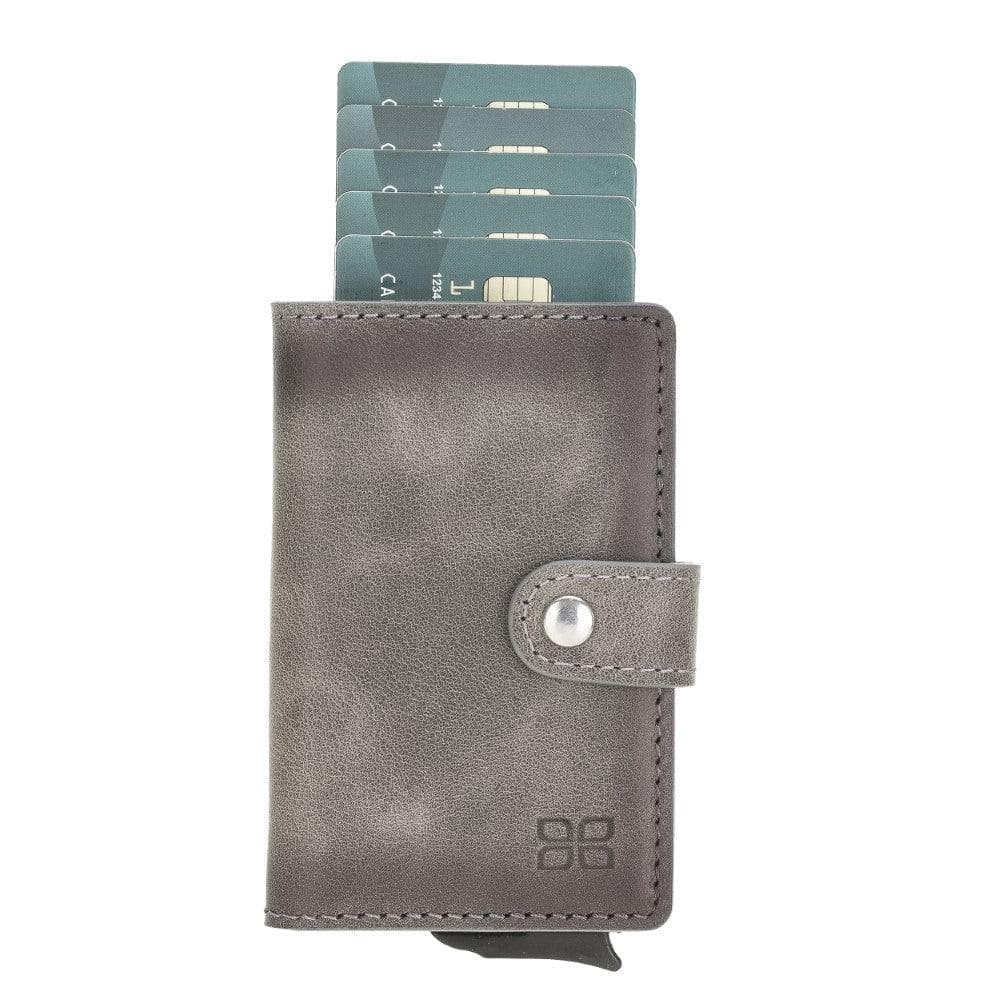 Bayelon Terry Leather Mechanical Card Holder with Coin Slot