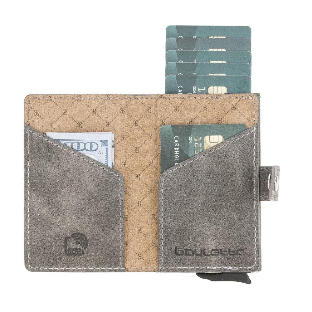 Bayelon Terry Leather Mechanical Card Holder with Coin Slot