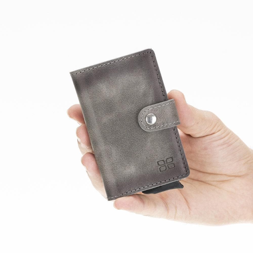 Bayelon Terry Leather Mechanical Card Holder with Coin Slot