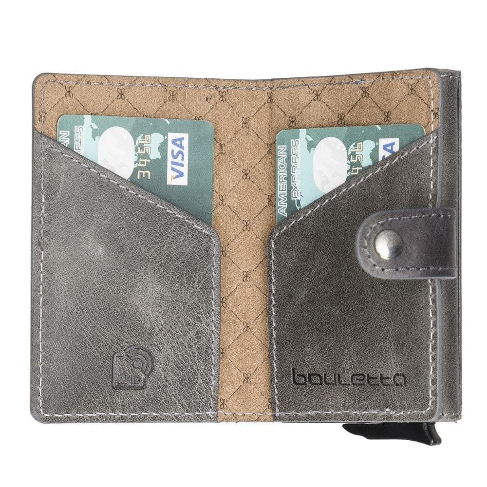 Bayelon Terry Leather Mechanical Card Holder with Coin Slot