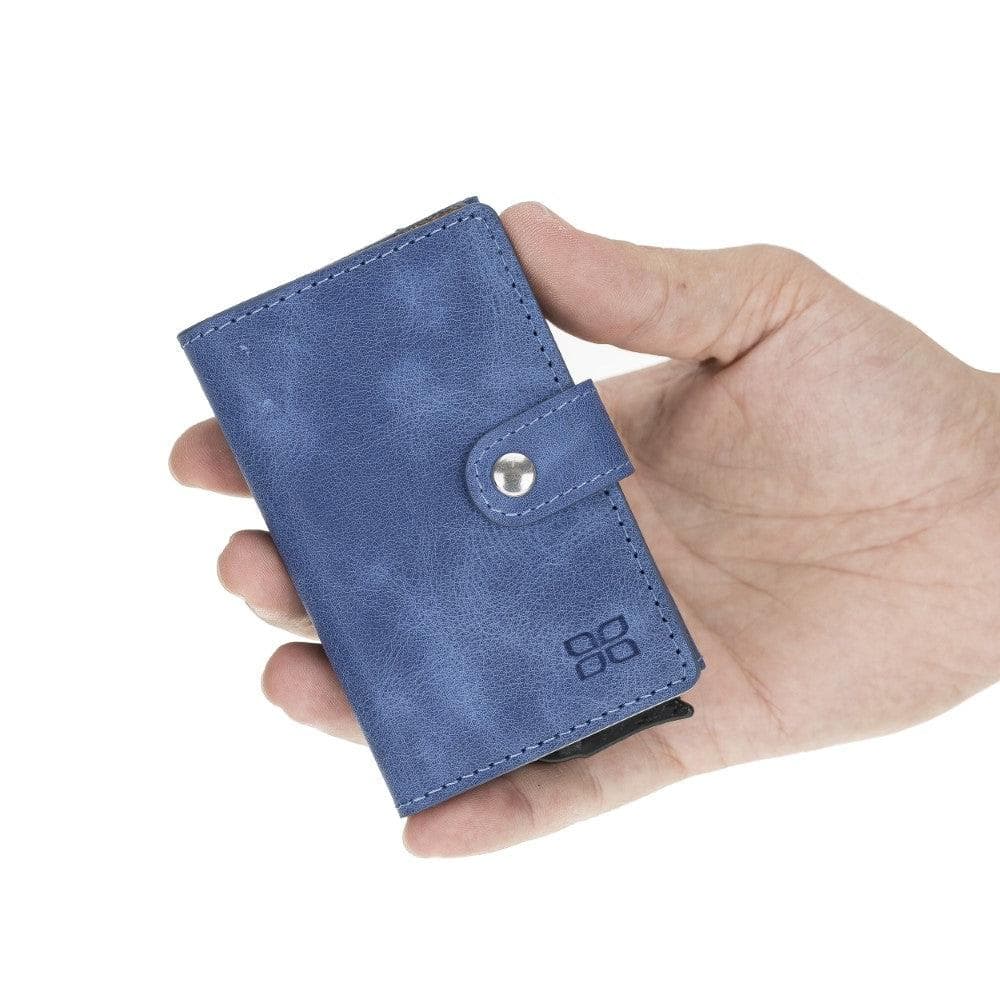 Bayelon Terry Leather Mechanical Card Holder with Coin Slot