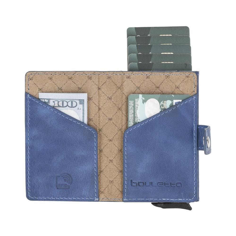 Bayelon Terry Leather Mechanical Card Holder with Coin Slot