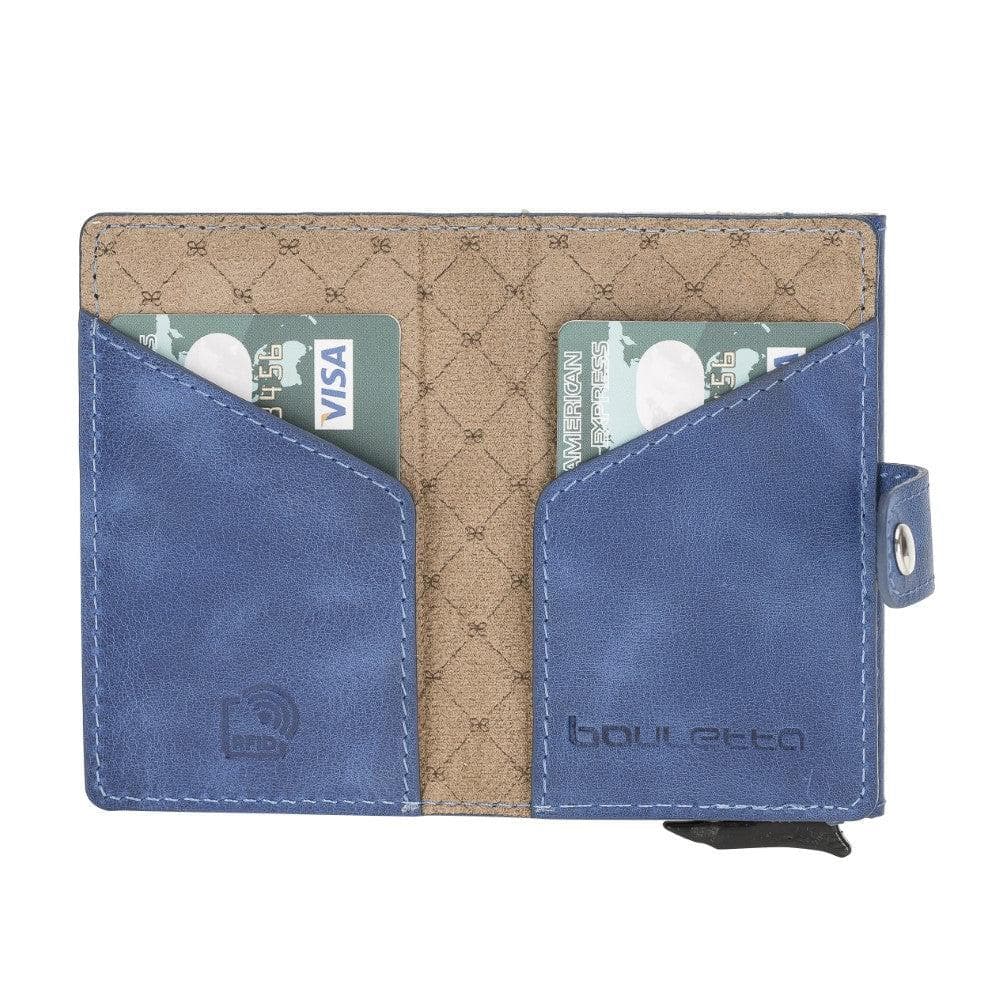 Bayelon Terry Leather Mechanical Card Holder with Coin Slot