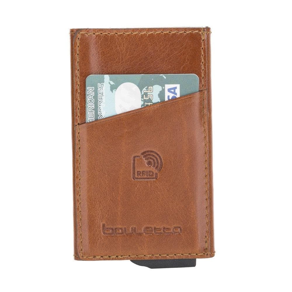 Bayelon Torres Leather Mechanical Card Holder with RFID Protection