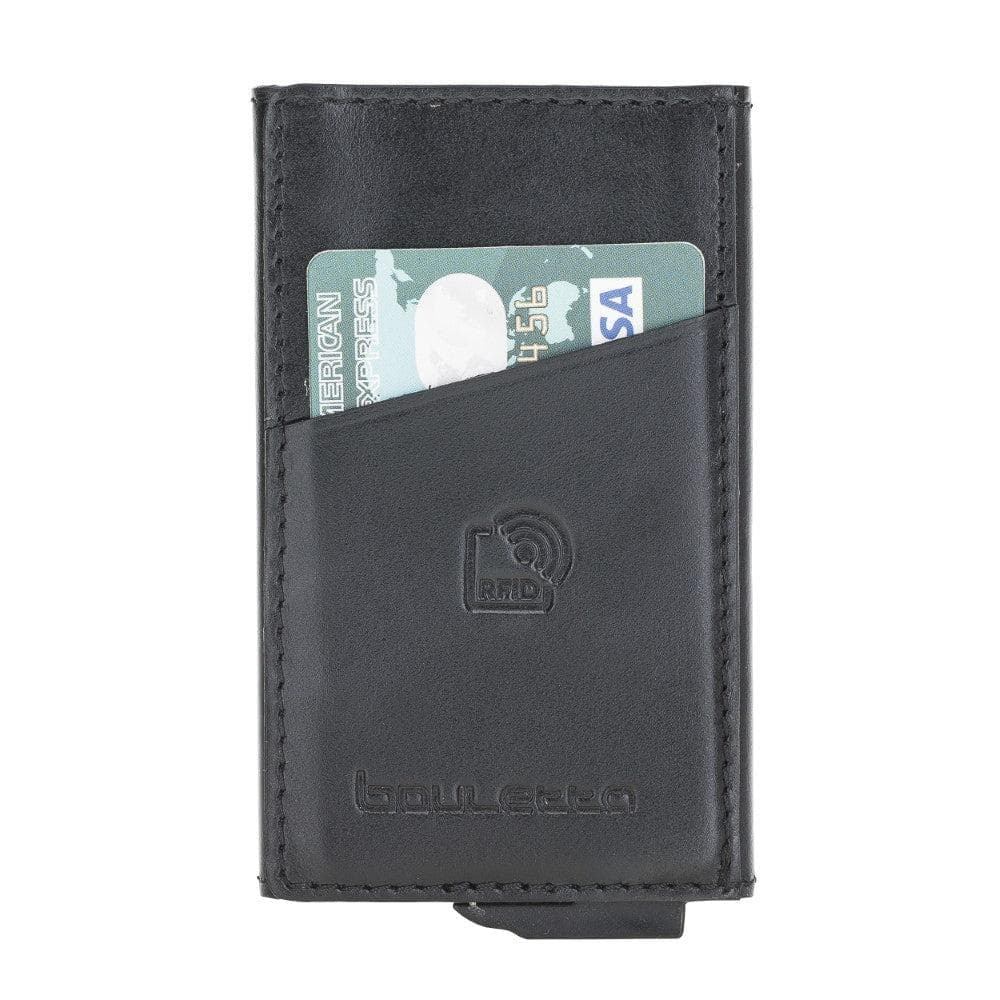 Bayelon Torres Leather Mechanical Card Holder with RFID Protection