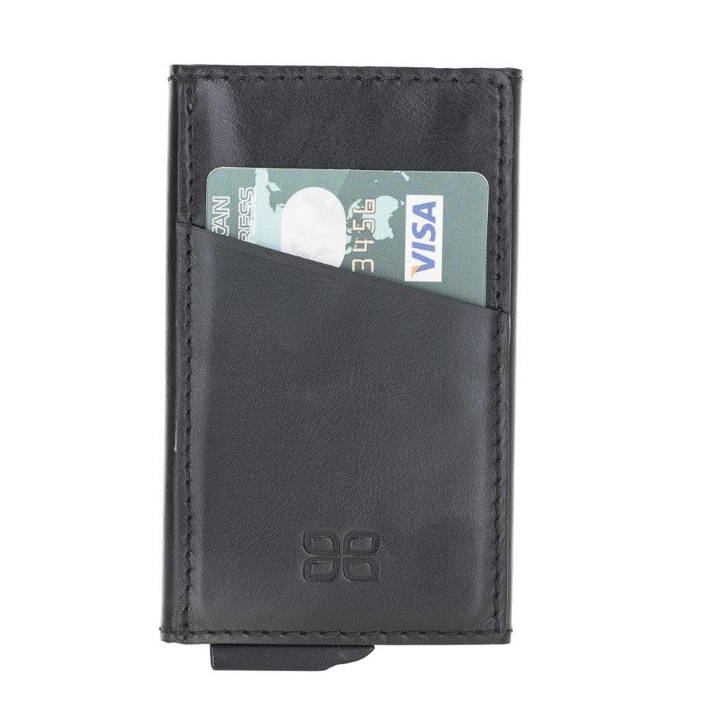 Bayelon Torres Leather Mechanical Card Holder with RFID Protection