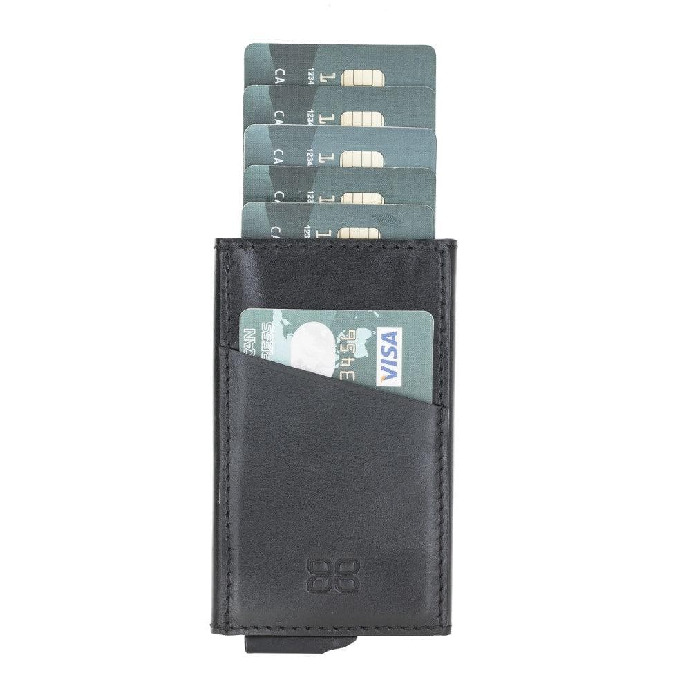 Bayelon Torres Leather Mechanical Card Holder with RFID Protection