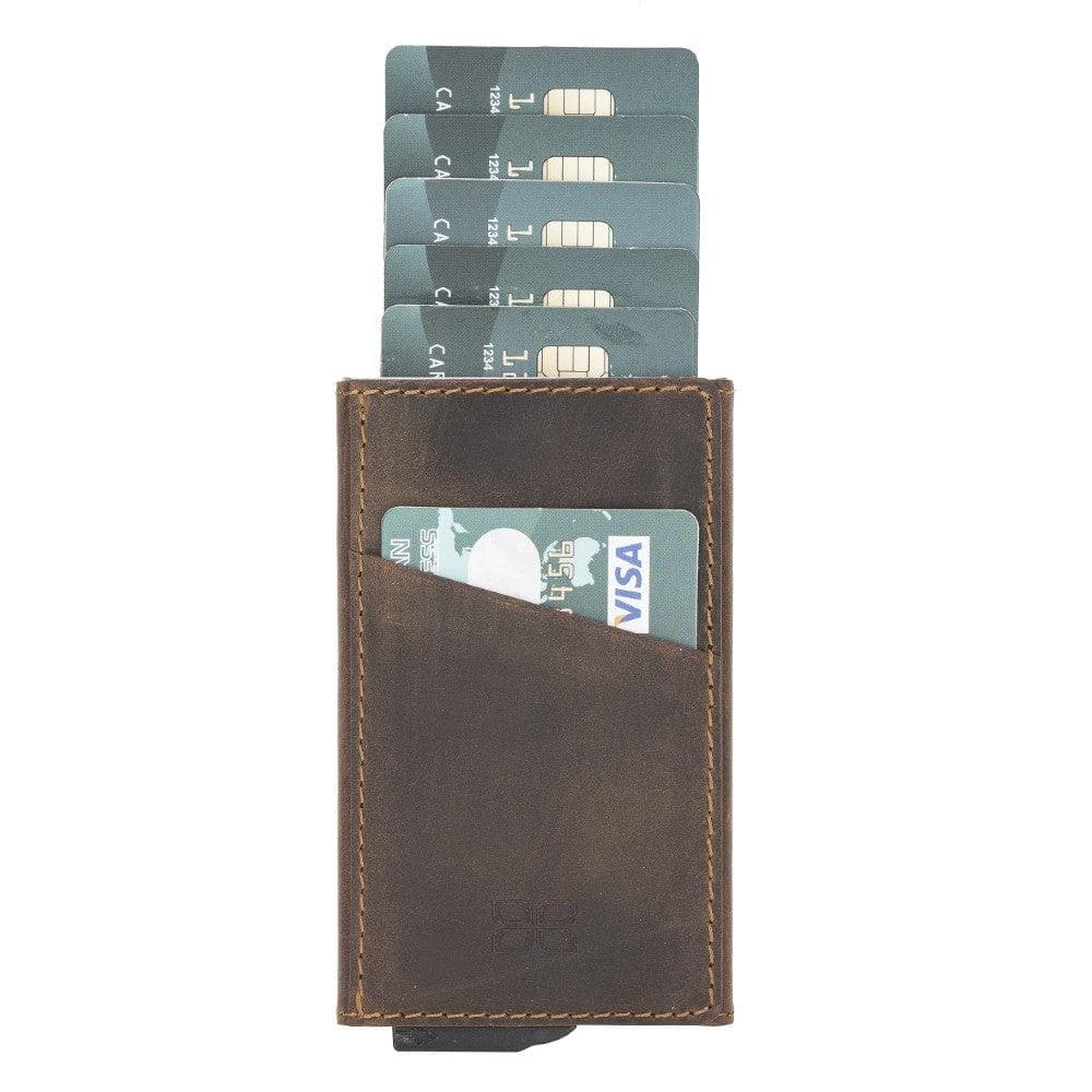 Bayelon Torres Leather Mechanical Card Holder with RFID Protection