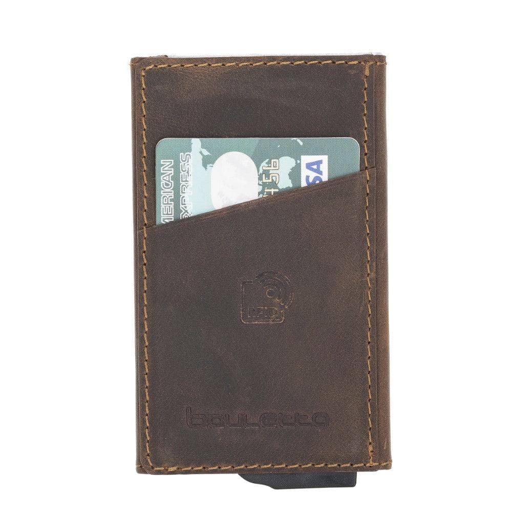 Bayelon Torres Leather Mechanical Card Holder with RFID Protection