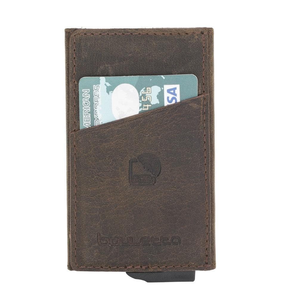 Bayelon Torres Leather Mechanical Card Holder with RFID Protection
