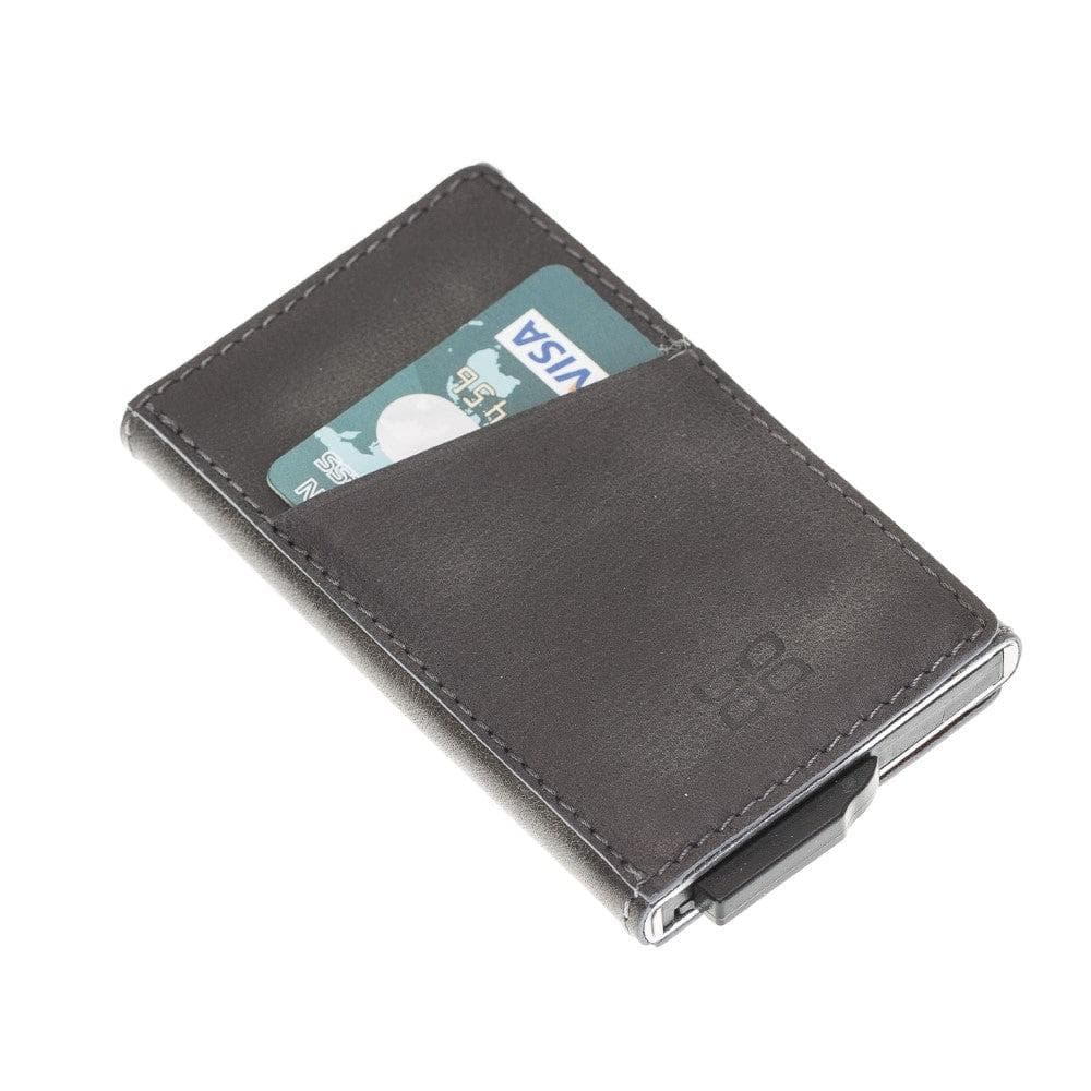 Bayelon Torres Leather Mechanical Card Holder with RFID Protection