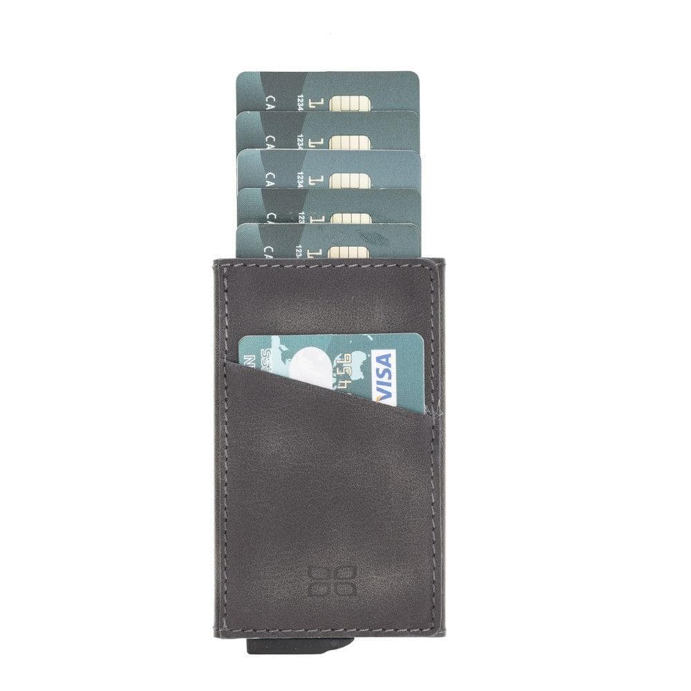 Bayelon Torres Leather Mechanical Card Holder with RFID Protection
